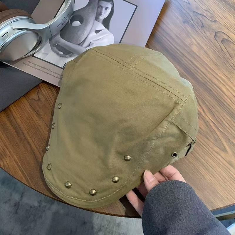British style retro forward hat women spring and autumn versatile anti-wearing beret fashion big head circumference show face small hat trend