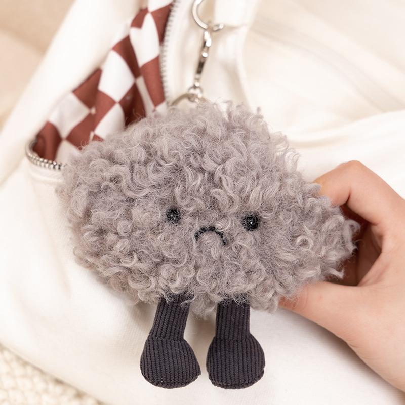 12Cm Kawaii Dark Cloud Plush Keychain Cute Plush Toy Keyring Lovely Bag Pendant Backpack Hanging Decoration For Gifts