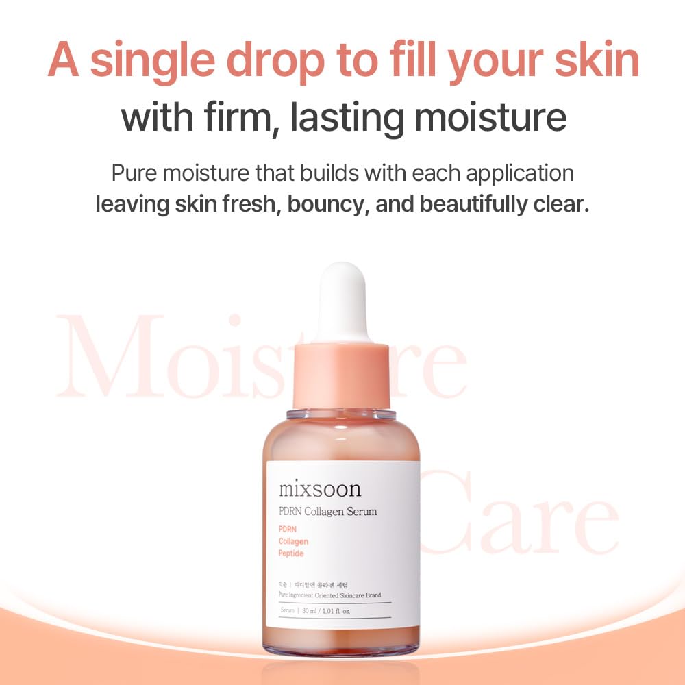 Mixsoon PDRN Kollagen Serum tillverkat med klart lämpligt för känslig förhindrar grov milt naturligt härlett hudvård 30ml, ris, uppstramande, elasticitet,
