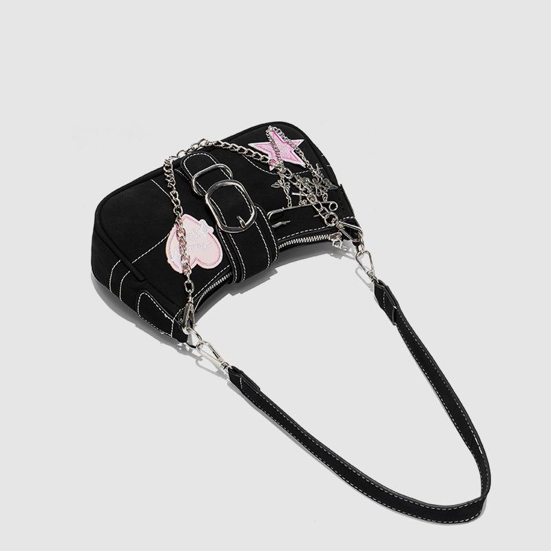 Instagram Niche Móda Láska Motýlí Brož Taška do podpaží Dívka Motocykl Baguette Taška Dívka