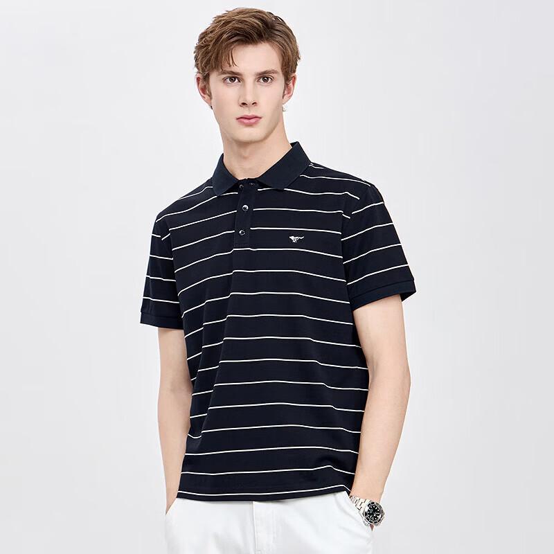 Men s Mercerized Cotton Stripe Polo Shirt XXL