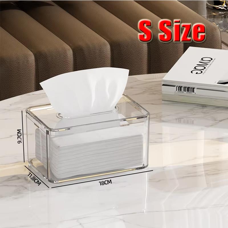 1PC Transparent Acrylic Tissue Box Holder Tissue Tea Table Dispenser Napkin Holder High-Quality Hotel Tissue Storage Box