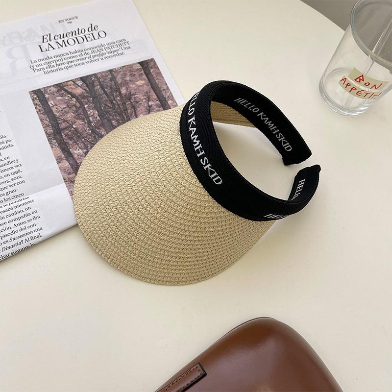 New Duck Tongue Empty Hat for Women's Seaside Sun Protection Sun Protection and UV Sun Protection Sun Straw Hat for Summer Face Covering