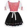 Beer Festival Costume Bavarian Women's Performance Costume Square Print Square Neck Dress