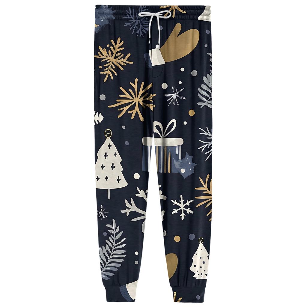 Men's Drawstring Pocket Cuffed Casual Pants Home Sleep Pants