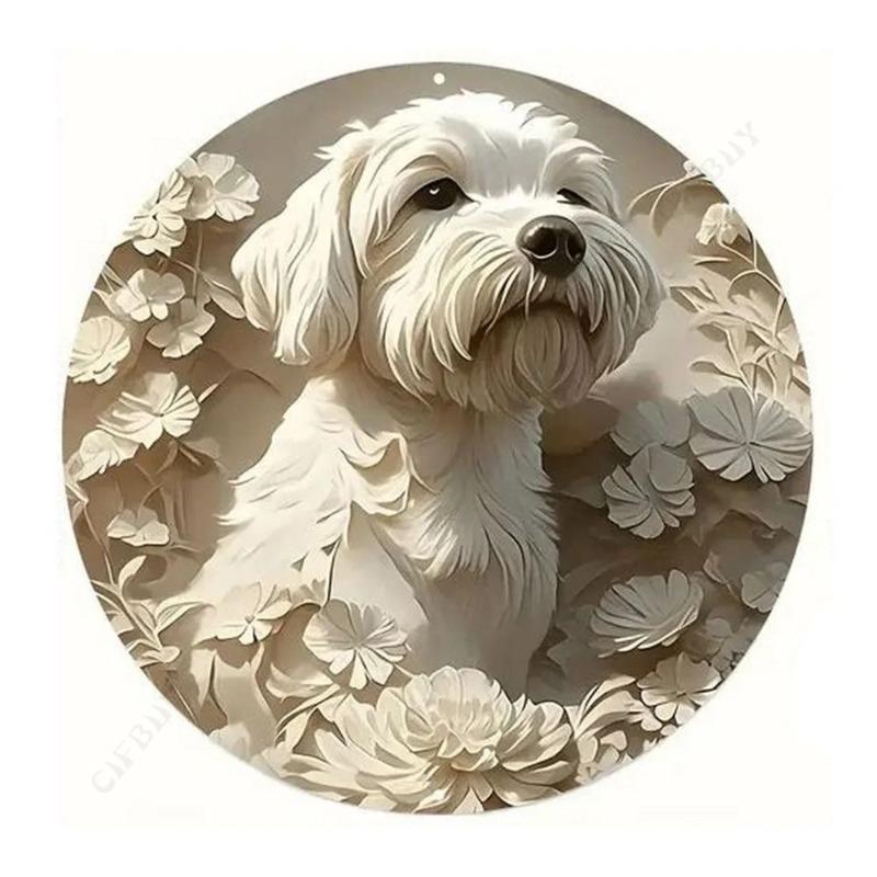 Dog Metal Poster Sign, Vintage Wall Decor 20x20cm