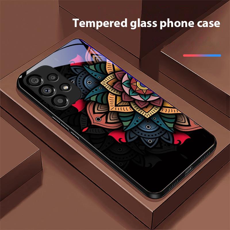 Luminous Black Lotus For Samsung Galaxy S10 S20 Plus S21 FE S22 S23 S24 FE S25 Ultra Black Tempered Glass Phone Case Hard Shell