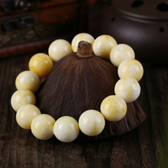 Myanmar Amber 108 Bead Buddhist Prayer Bracelet & Necklace for Men and Women - Honey Wax Multi-Loop Pure Water Hand Jewelry