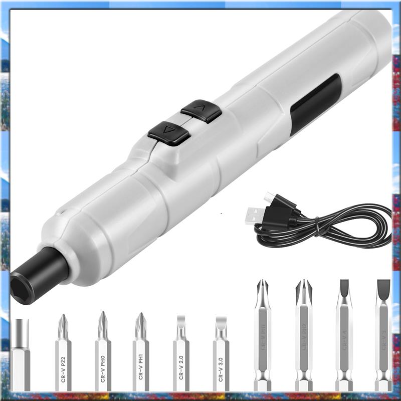 

Top Deals Electric Screwdriver 3.6V Small Cordless Screwdriver, USB Fast Charge Screwdriver Kit, Pen-Sized Mini Screwdriver білий