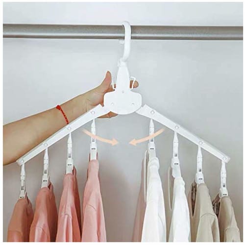 8-piece hanger set with one-touch non-slip, no-flip hangers, multi-functional, foldable hangers, convenient for laundry and drying.