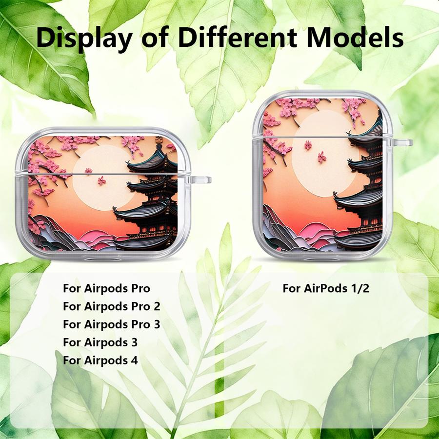 Japanische Alte Hausmalerei Hülle Für Airpods 2 1 3 Pro3 Pro2 4 Pro Klare Kopfhörerhüllen Abdeckung
