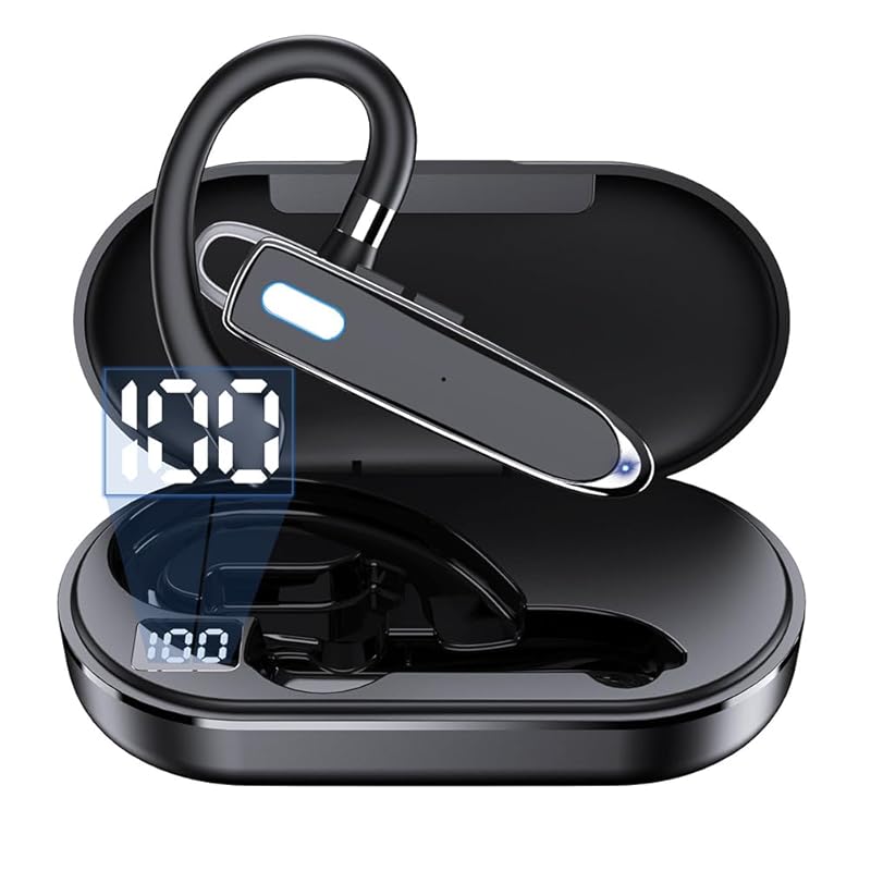 

SLuB Bluetooth 5.3 headset wireless earphones one ear ear hook type Built-in microphone Comes with charging case Applicable to driving/business