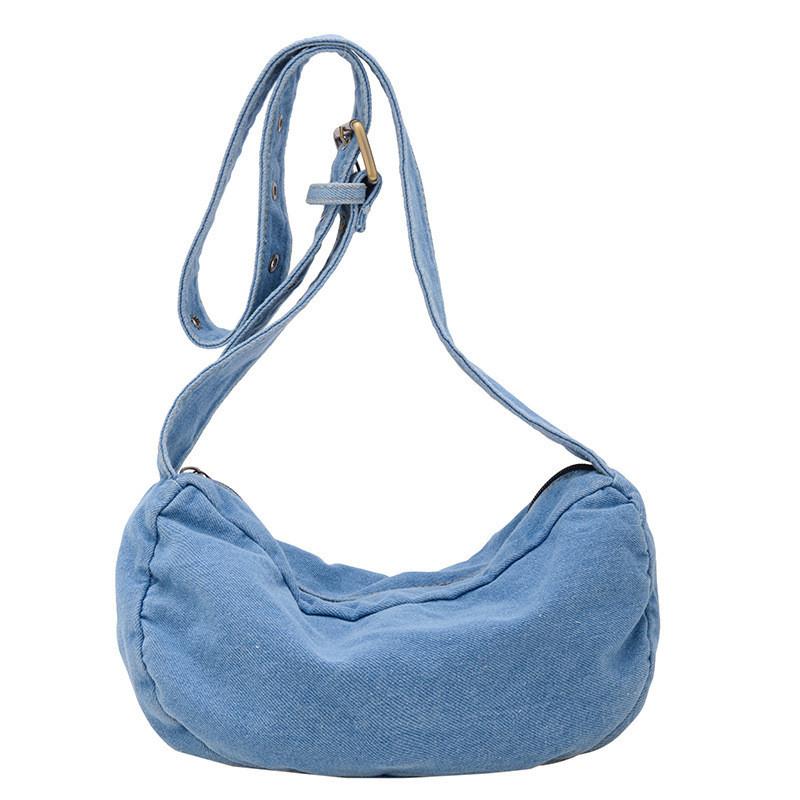 

Childrens Summer Denim Crossbody Bag For Kindergarten Kids Casual Boys Girls LightBlue