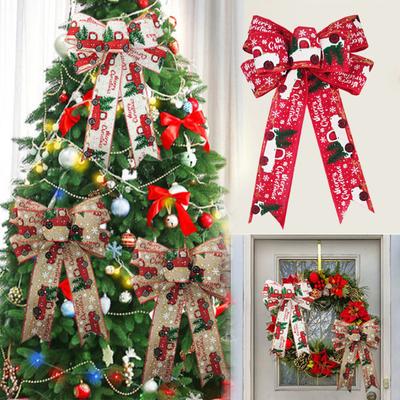 Christmas Bows Ribbon Bows Xmas Tree Ornaments Big Bow New Year Christmas Home Party Crafts Decoration