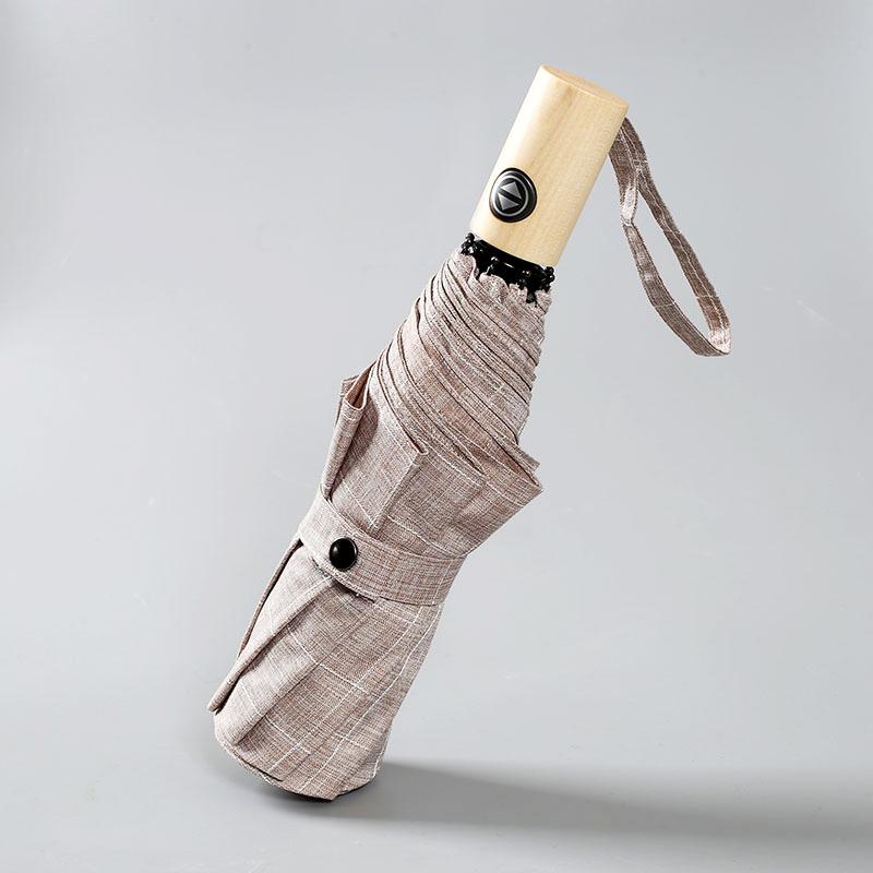 

Новый автоматический деревянный зонт от дождя для женщин в клетку в японском стиле, большой складной зонт, ветрозащитный, 8 ребер, мужской зонт, бренд хаки