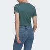 adidas Originals Trefoil Crop Top Logo Round Neck Sports Short Sleeve T-Shirt Women Tops Green GN2808