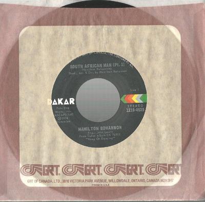 7inch Record HAMILTON BOHANNON - South African Man (Pt.1) / Have A G 12104539 Dakar Records 1974 Canada Soul/Funk Used