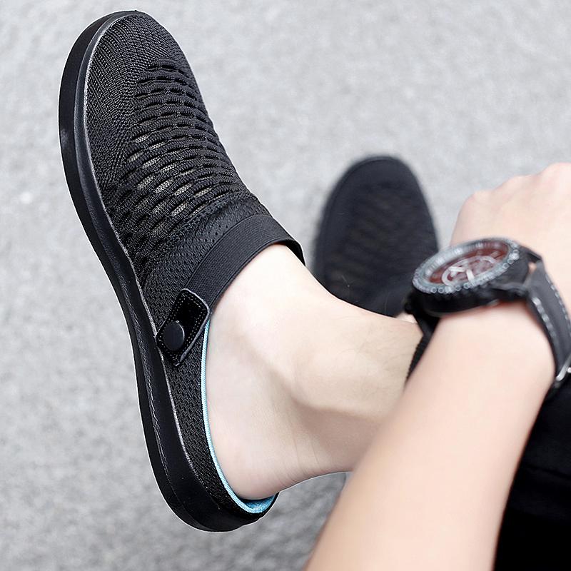 Summer Men's Backless Walking Mule  Slip-on Closed Toe Loafer Casual Slide Slipper Traveltime Mule for Men