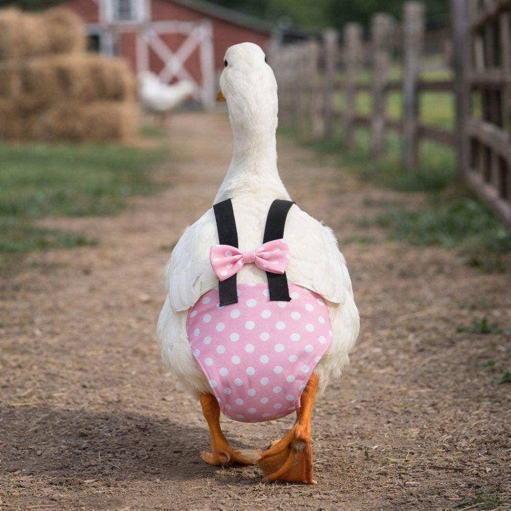 Bowknot Design Chicken Physiological Pants Adjustable Poultry Costume Duck Diapers  Pet Chicken