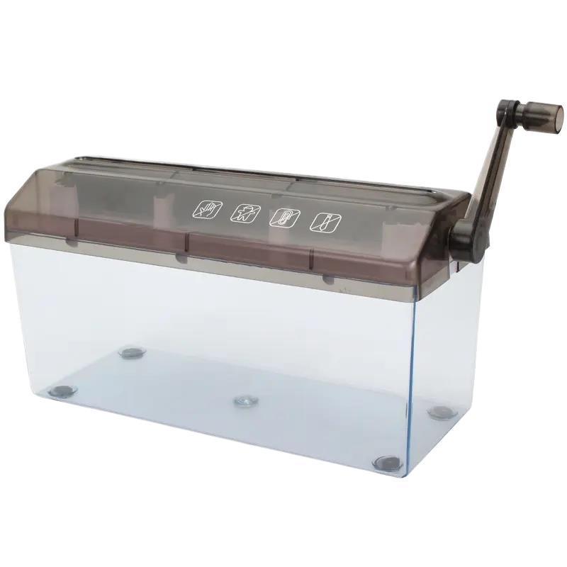 Silent Hand-Crank Paper Shredder: Portable, Strip-Cut for Home & Office Documents