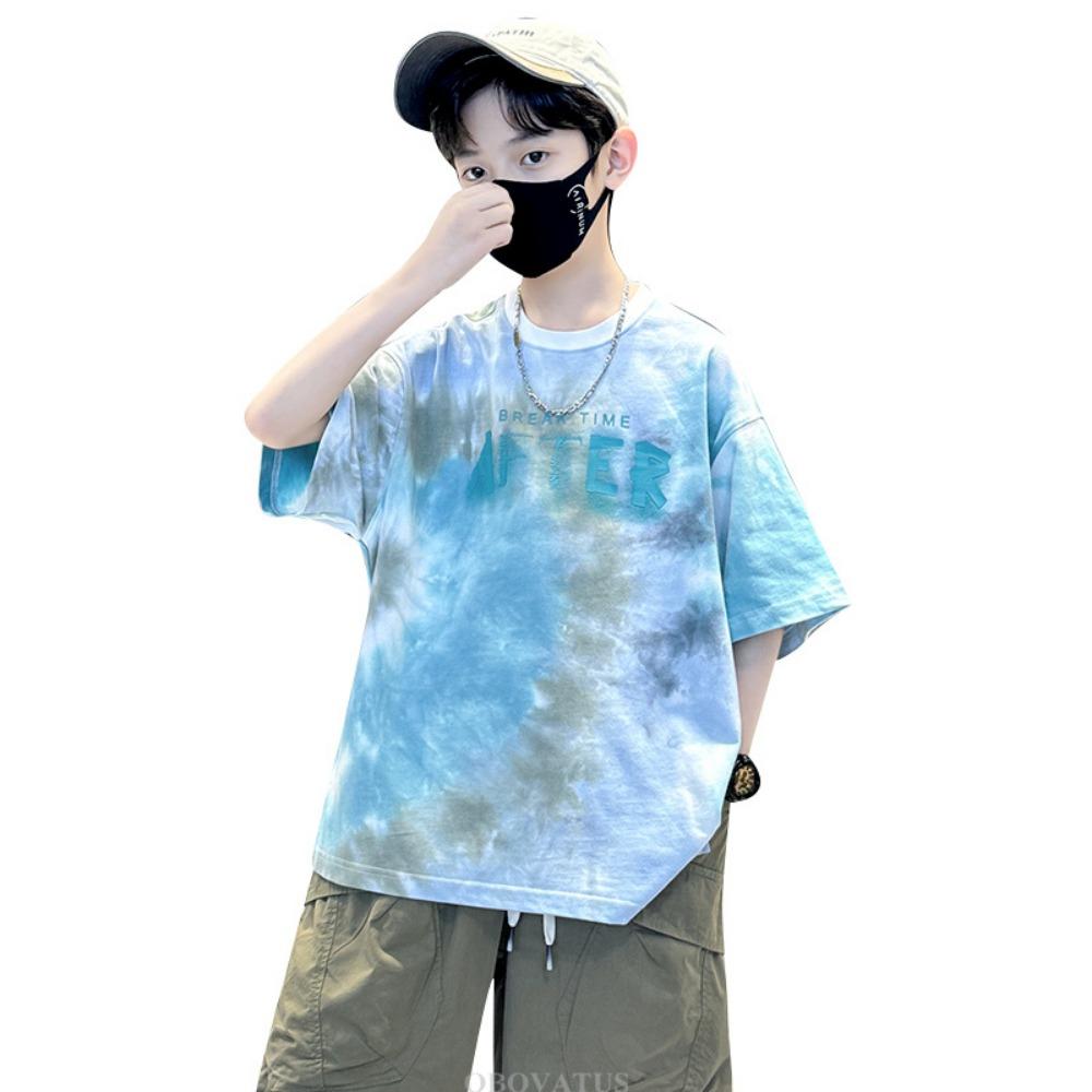 Korean style children s T-shirt top, children s summer short-sleeved T-shirt, boys round neck casual T-shirt 100