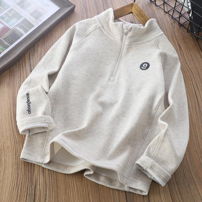 2025 Autumn Kids' Skin-Friendly Fleece Stand Collar Base Layer Top - Super Warm & Lightweight for Boys and Girls