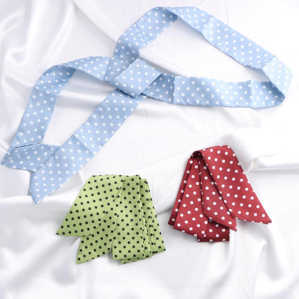 Luxury Ribbon Polka Dot Scarf Printed Retro Scarf Headband Neckerchief Thin Long Scarves Spring Summer