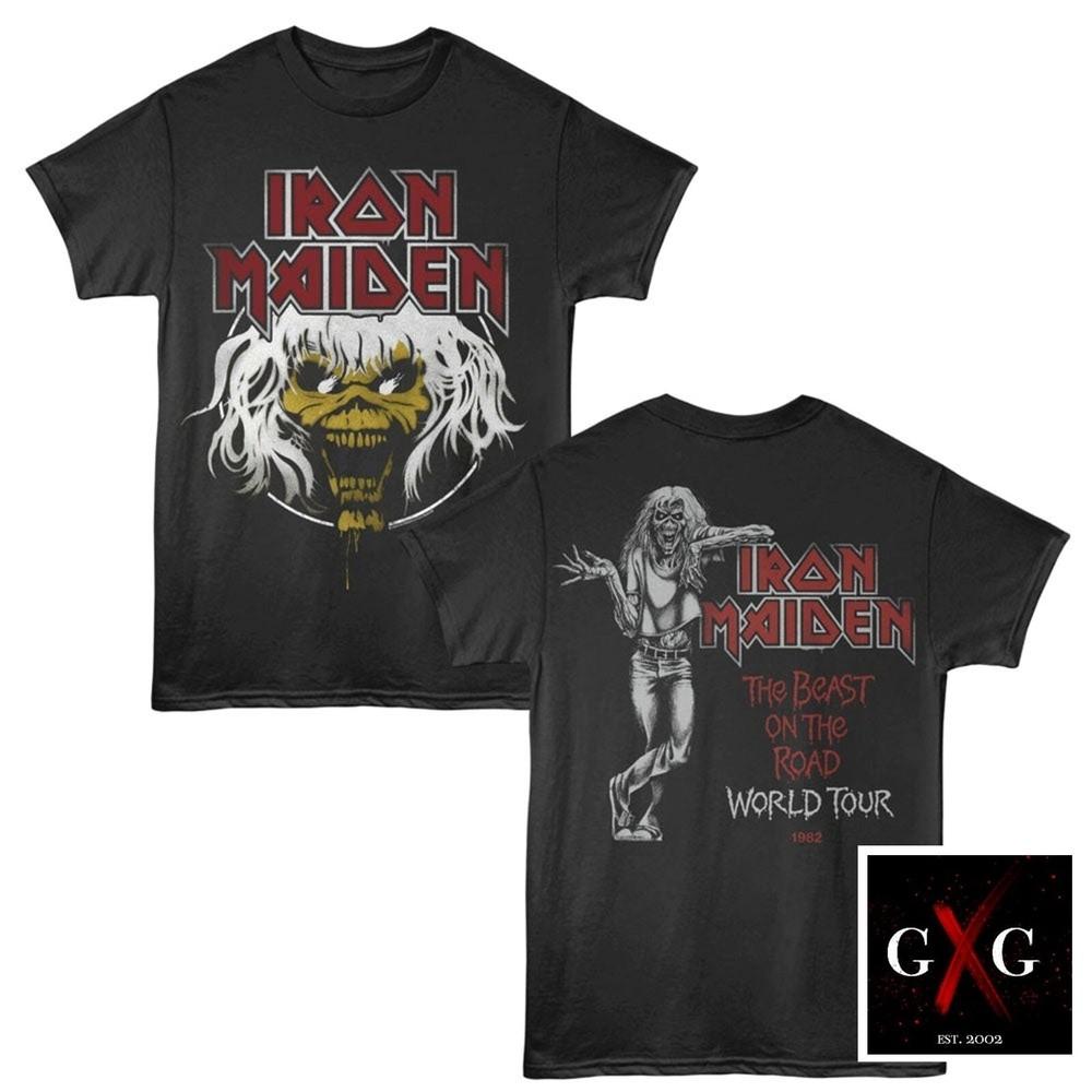 IRON MAIDEN cd lgo BEAST ON THE ROAD 1982 TOUR Official SHIRT XL New number of Unisex T-Shirt XXXXL