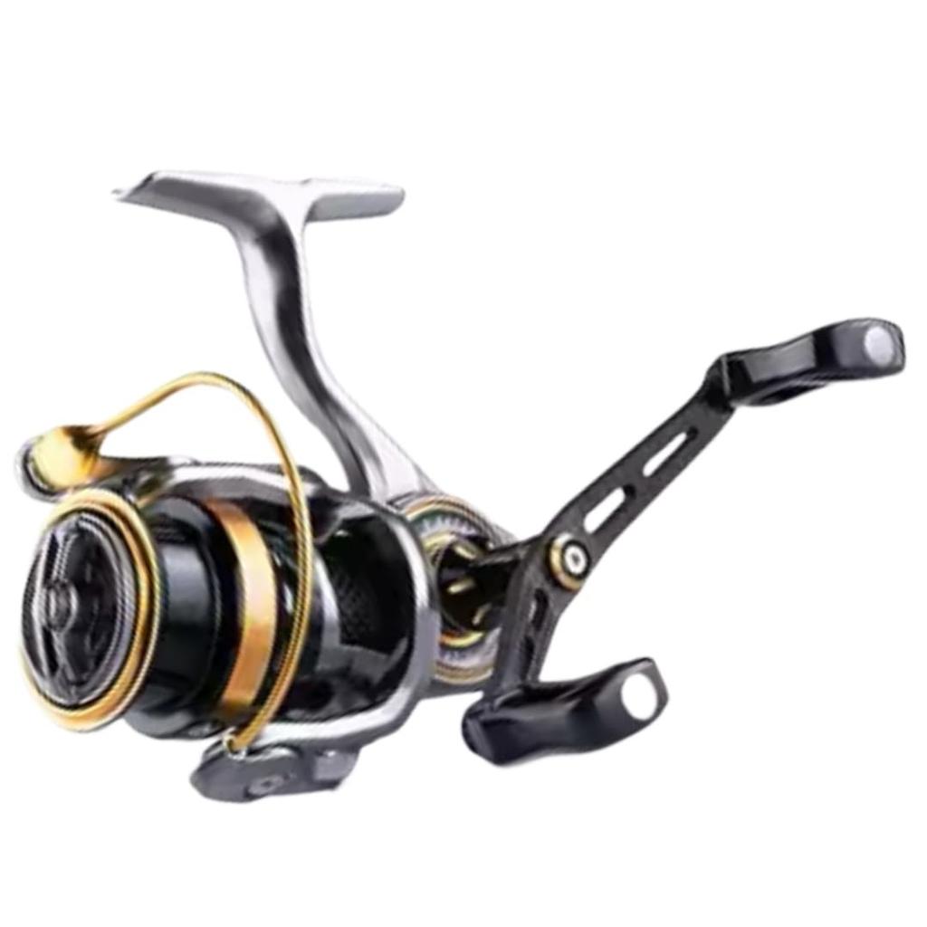 Spinning Reel with Double Single Carbon Fiber Lightweight Models Threaded Gear Max Drag Force of for Light Game Mountain Stream and Trout Includes Two