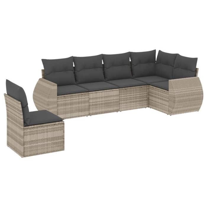 VidaXL Garden Lounge Set with Cushions 6 Pcs, Patio Sofas, Patio Furniture Set, Outdoor Furniture, Grey 3221431