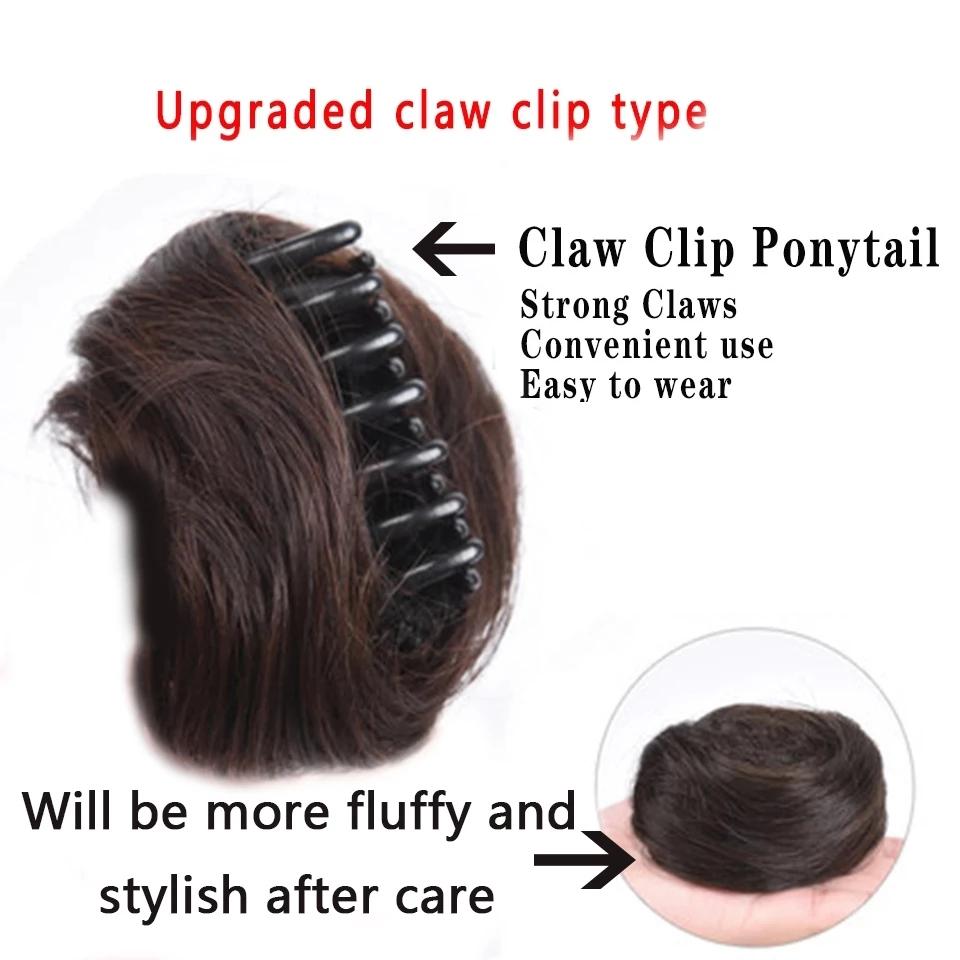 LUPU Synthetic Hair Bun Claw On Chignon Scrunchy Hairpieces PonyTail Chignon For Women Hair Extensions High Temperture Fiber