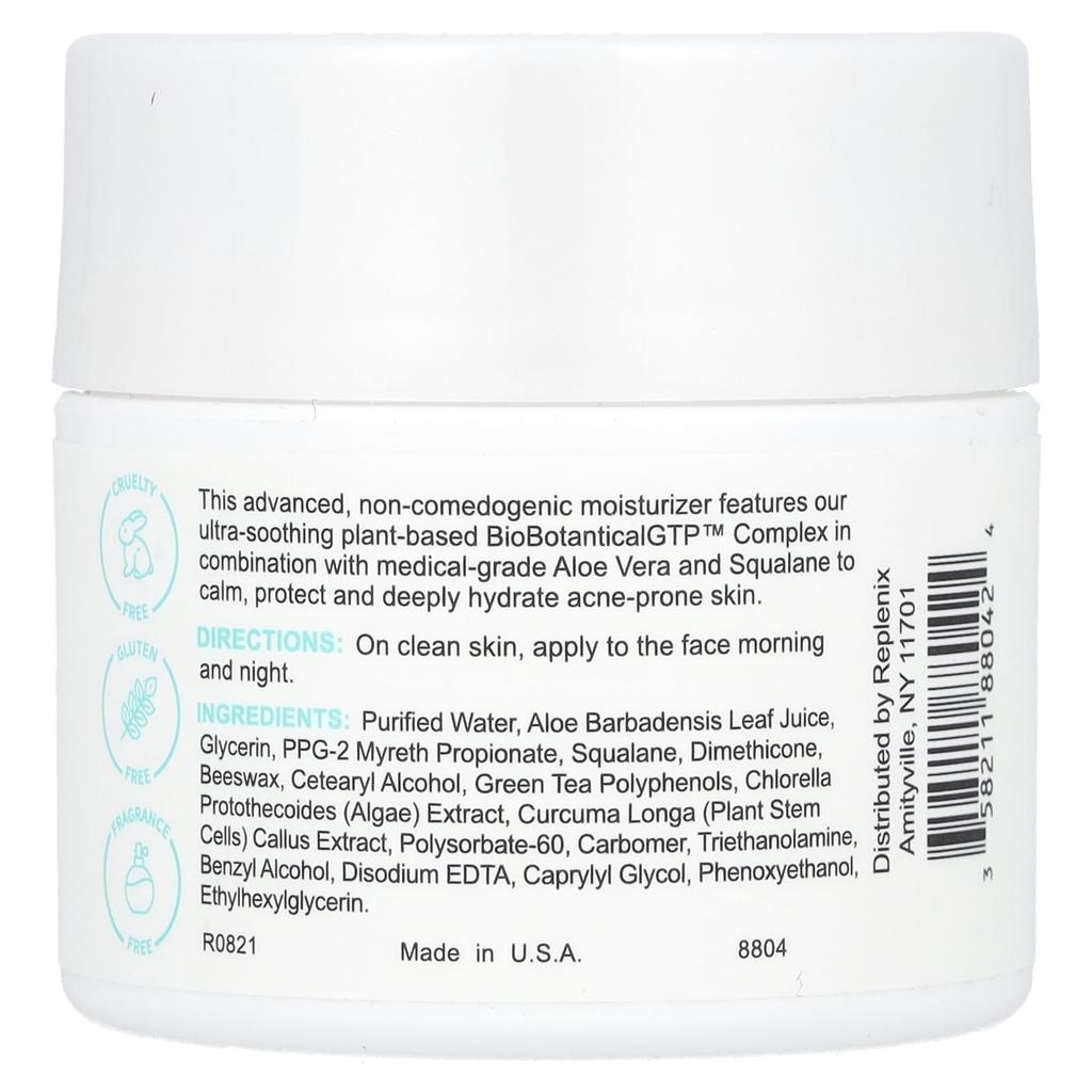 Replenix Akne, ölfreie, ausgleichende Feuchtigkeitscreme, unparfümiert, 59 ml (57 g)