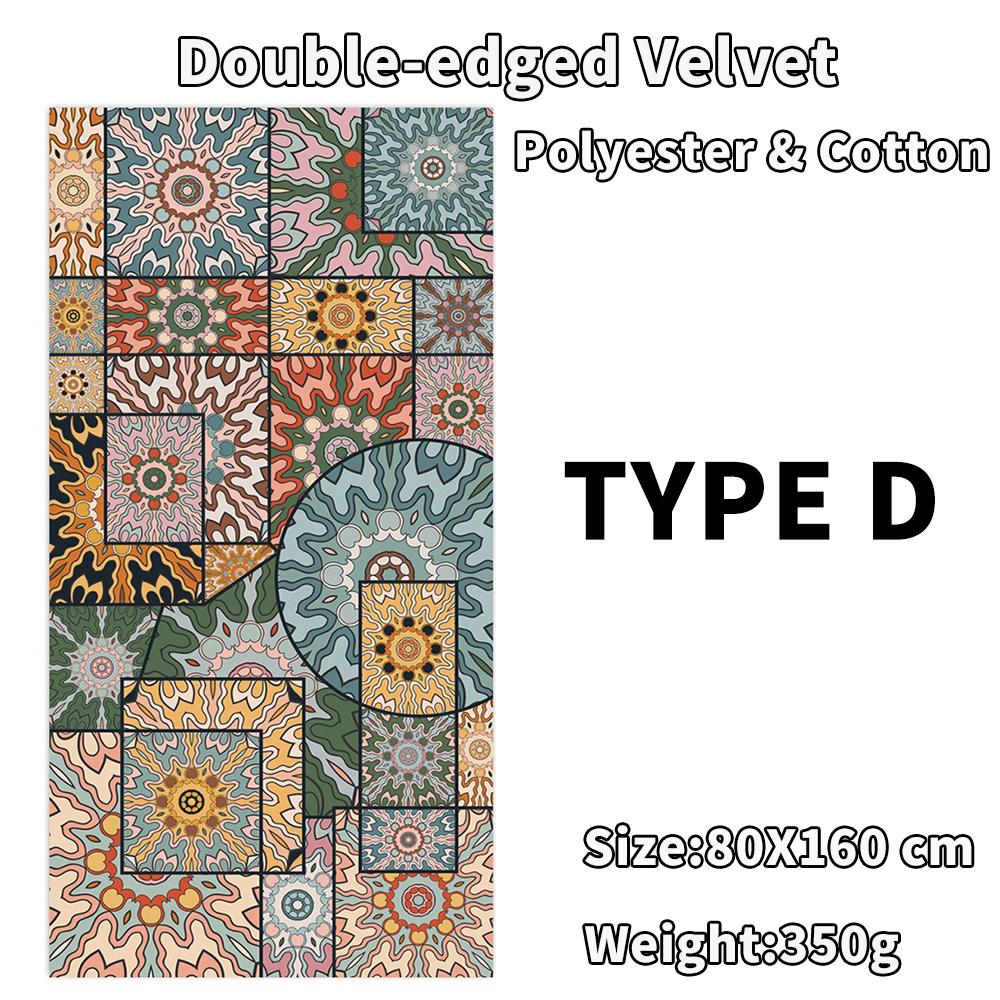 80x160CM Zweischneidiges Strandtuch aus samtiger Mikrofaser, großes Handtuch für Fitnessstudio, Sport, Schwimmbad, Damen, große Yogamatte, modische Sommer-Surf-Robe, Decke