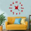 Wall Clock Cute Creative Christmas Decoration Acrylic 3D DIY Digital Clock Wall Background Decoration for Living Room Bedroom