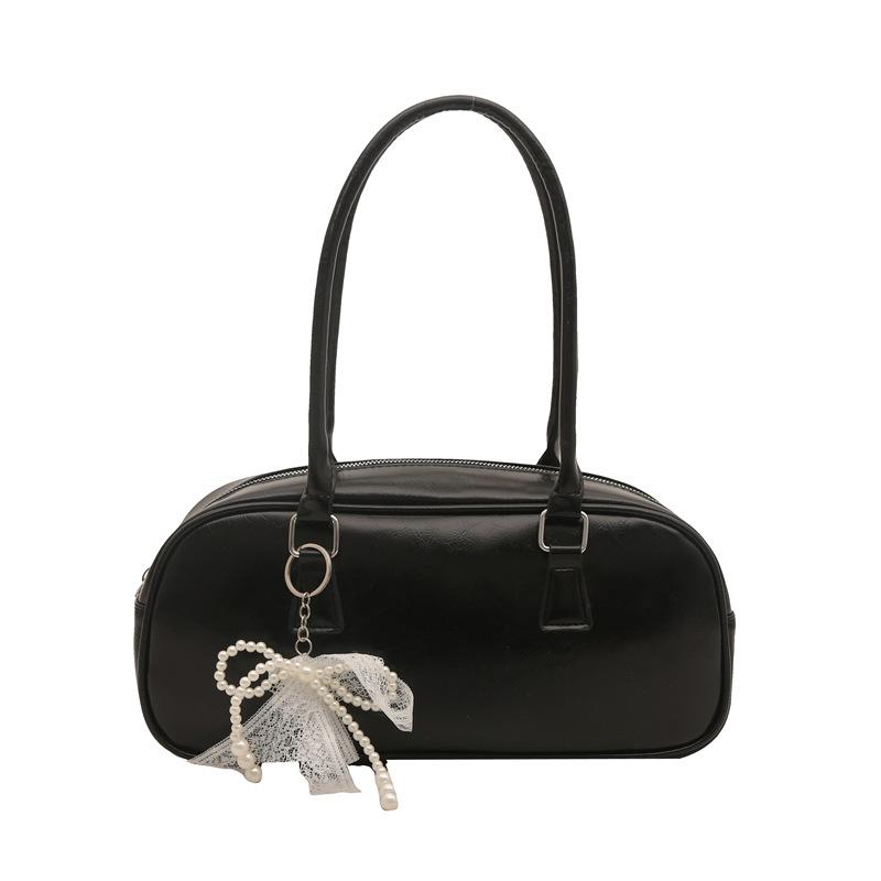 Korean Version Niche Retro Popular Portable Boston Bag Women 2025 New Fashion Versatile Simple Shoulder Armpit Bag