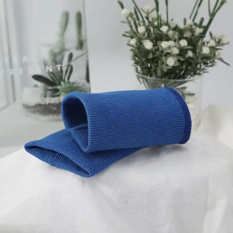 Pure Cotton Knitted Fine Ribbed Sweatshirt Jacket Clothing Accessories Fabric with Cuffs Sleeves Hem and Bottom Edge