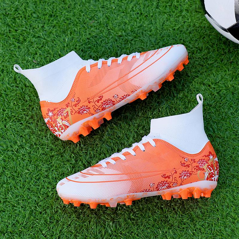 New Summer Football Shoes Long Spike Grass Football Shoes Training Competition Low Top Spike Sports Shoes For Men 32-45