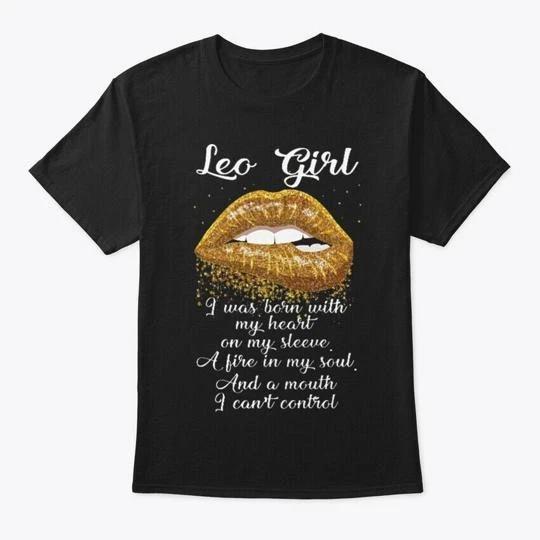

Leo Girl 100% Cotton T-shirt Mens Tees Top Made in the USA T-Shirt Tee Top Unisex S