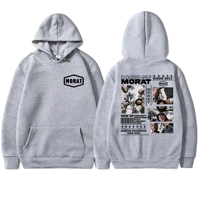 New in Morat Band world Tour 2025 Graphics printed Hoodies Unisex vintage hip hop streetwear Men women Fleece Casual pullovers