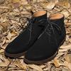 Men's Frosted Leather Mid-Top Winter Desert Boots In British Style