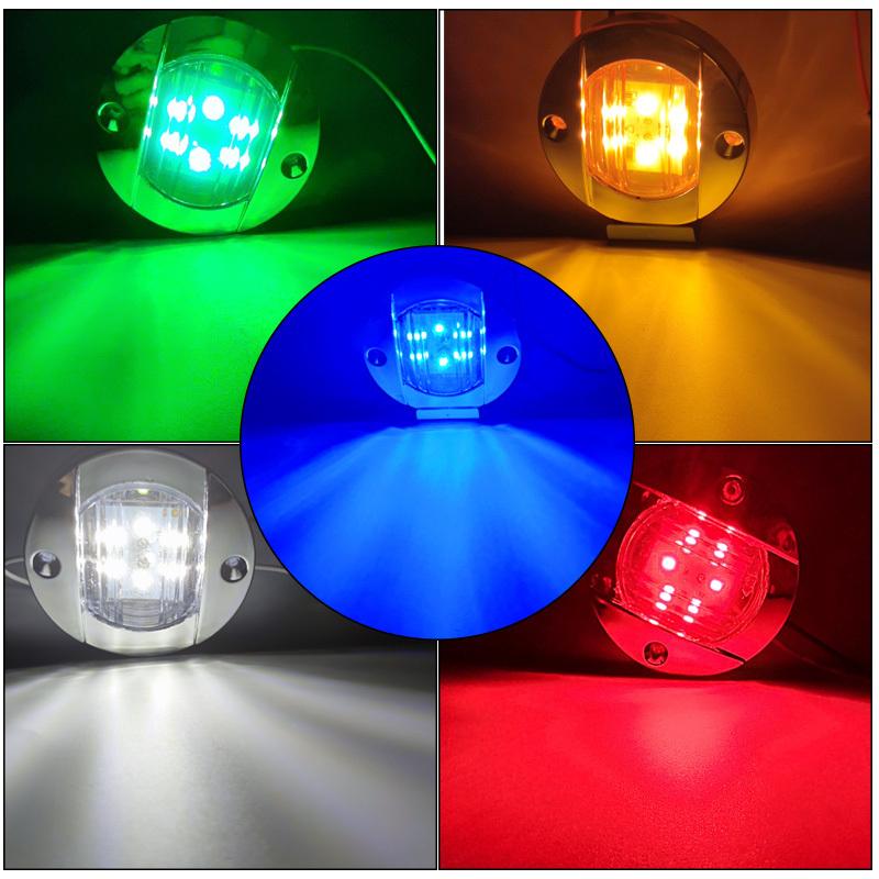 6PCS Boat Marine Lights Navigation Waterproof Marker Lamp For Truck RV Yacht Transom Anchor Stern DC 12V 6LED Stern Light