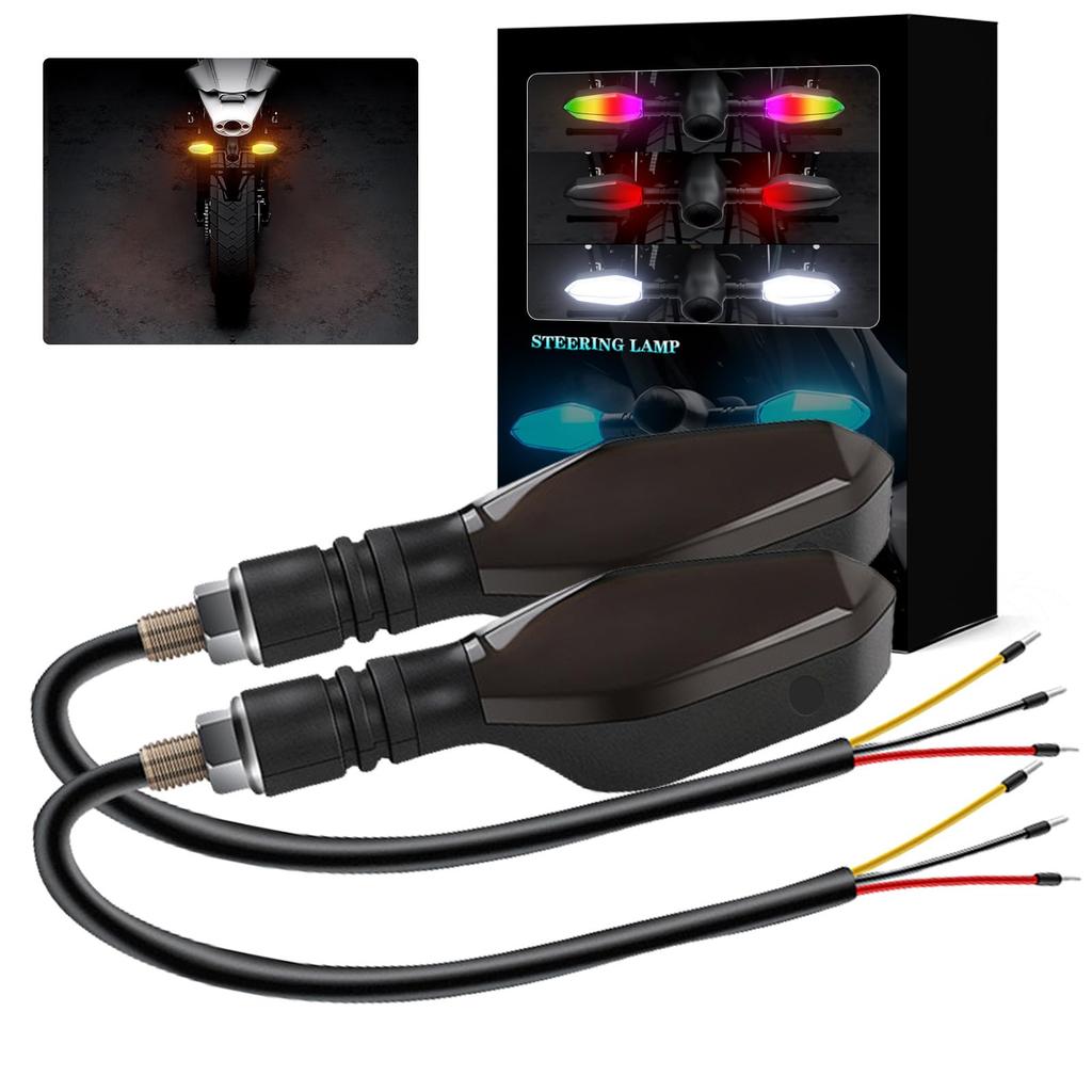 GZRUICA Motorcycle LED Turn Position Daytime Running High 27 Lighting Switchable between Solid and Smoked Diamond Set of 2 Signals, Lights, Lights,