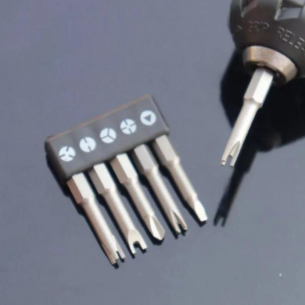 5Pcs Special Shaped Screwdriver Set 50mm U-shaped Y-Type Triangle Inner Cross Three Points Screwdriver Bit Tool