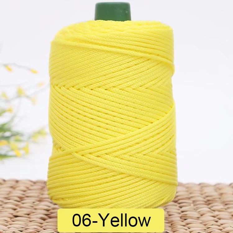 3mm farbiges gedrehtes gewebtes Seil, Hohlfaden-Handwerk Polyester Makramee-Seil, Schwarzes Garn zum Häkeln, Häkelgarn für Stricker