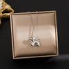 Elegant Korean Micro-Inlaid Titanium Necklace - Luxurious Women's Clavicle Chain, Non-Fading, Unique Minority Design.