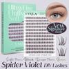 VYRILA Spider Violet Lash Clusters 10-16mm Natural Cluster Lashes Fake Eyelashes 3D Wispy D Curl Fluffy DIY Lash Extensions