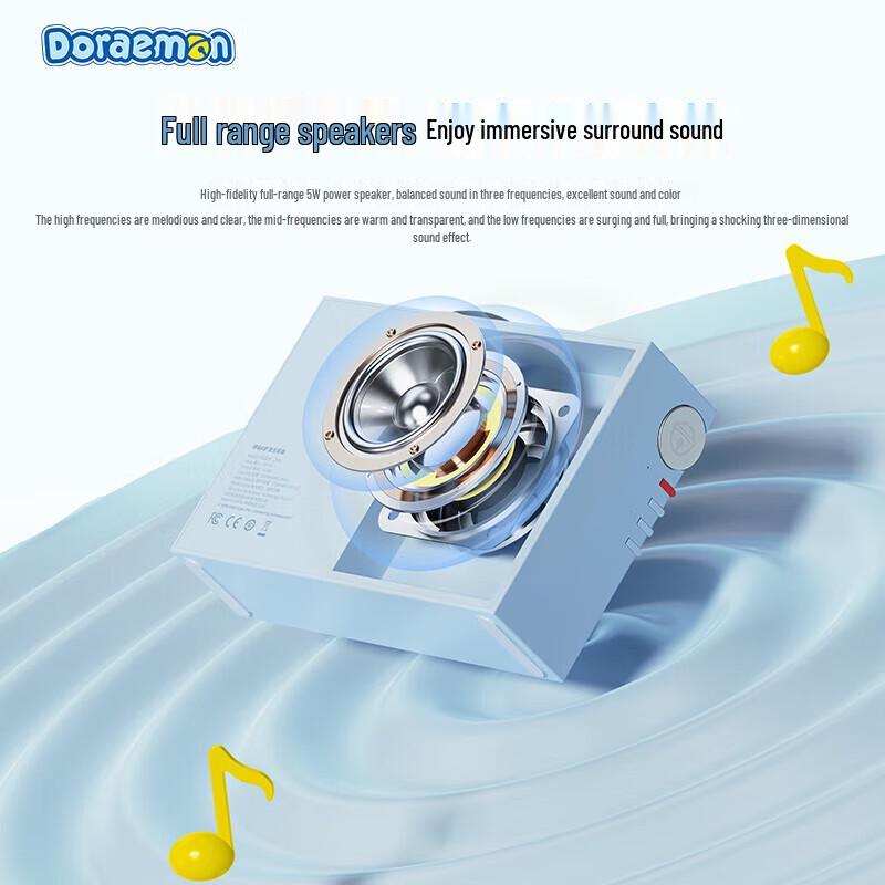 ROCK Doraemon Retro Record Player Mini Bluetooth Speaker CN plug (adapter included)