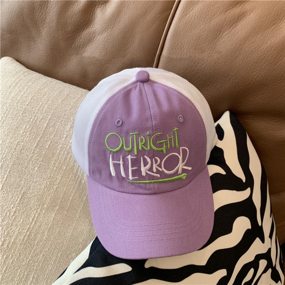 

Letter Embroidery Kid Summer Sun Hat Korean Style Girls Peaked Cap Boy/Girls фиолетовый