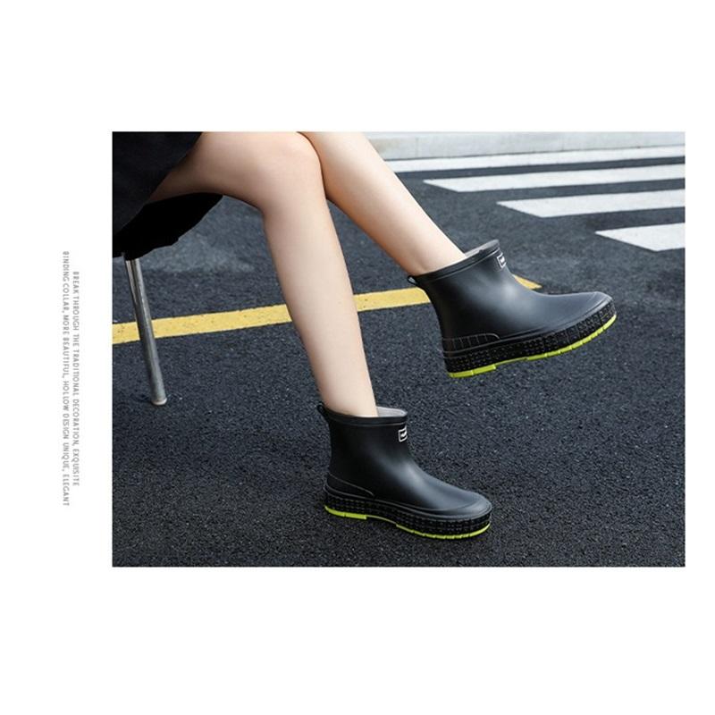 Women's Autumn And Winter Fashionable Short Tube Rain Shoes Waterproof Rubber Shoes