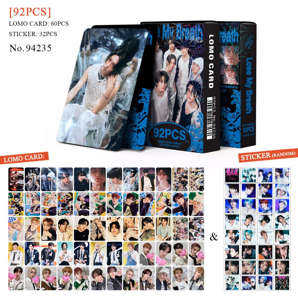 Lomo 92Pcs Card Celebrity Photo Card Straykids New Song "Lost My Breath" Idol Support Small Card Peripheral For Kids Adults Children's Birthday Gift